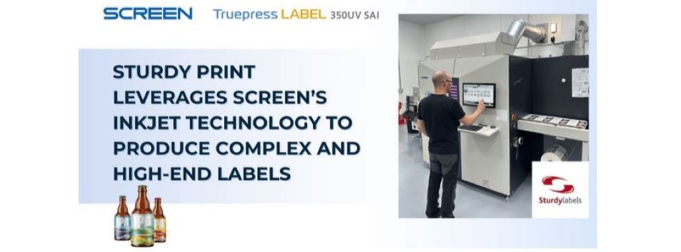 Sturdy Print leverages SCREEN’s inkjet technology to produce complex and high-end labels