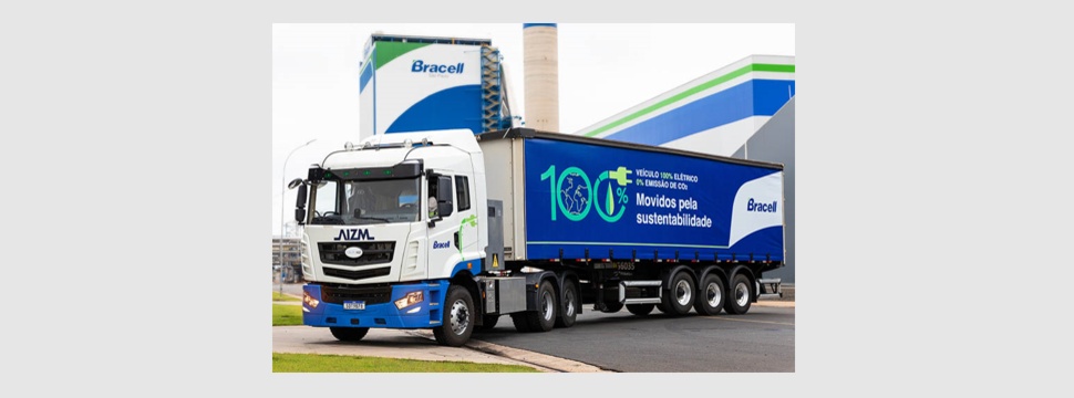 Bracell setzt für den Zellstofftransport einen 100% elektrischen LKW ein