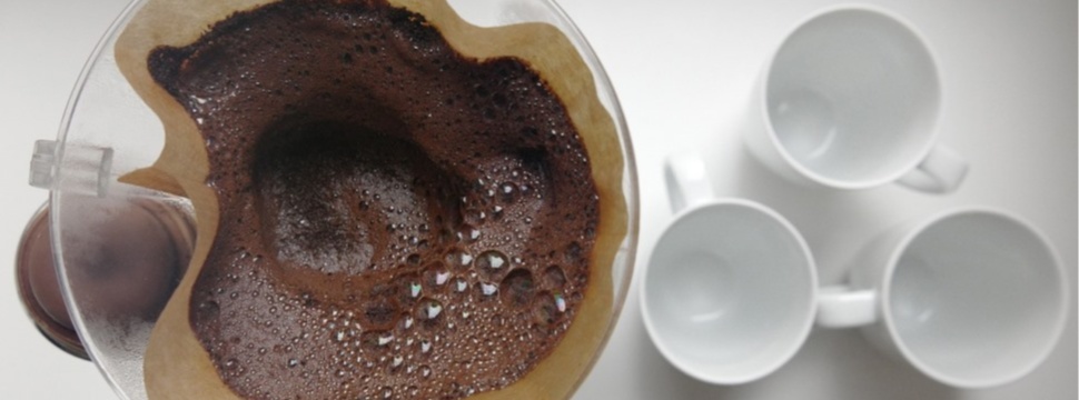 Coffee grounds for paper