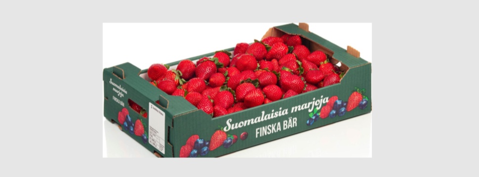 Berry box made from uncoated kraftliner, which combines top-quality print with a natural feel and gives great strength