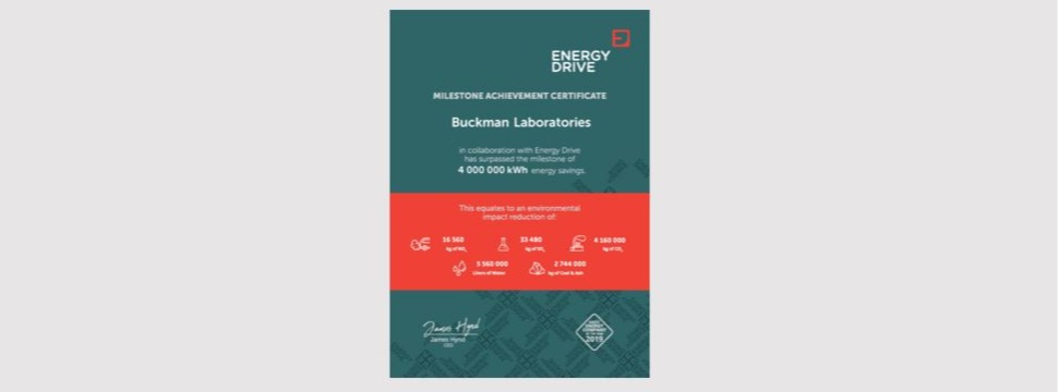 Buckman und Energy Drive kooperieren bei Nachhaltigkeitsbemühungen