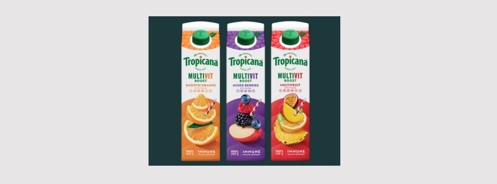 Tropicana Multivit Boost in 850ml Pure-Pak® cartons.