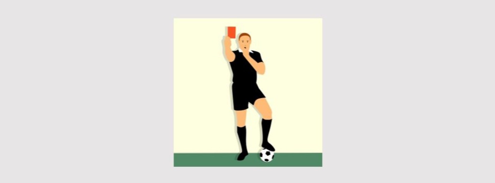 Referee shows the red card Referee shows the red card