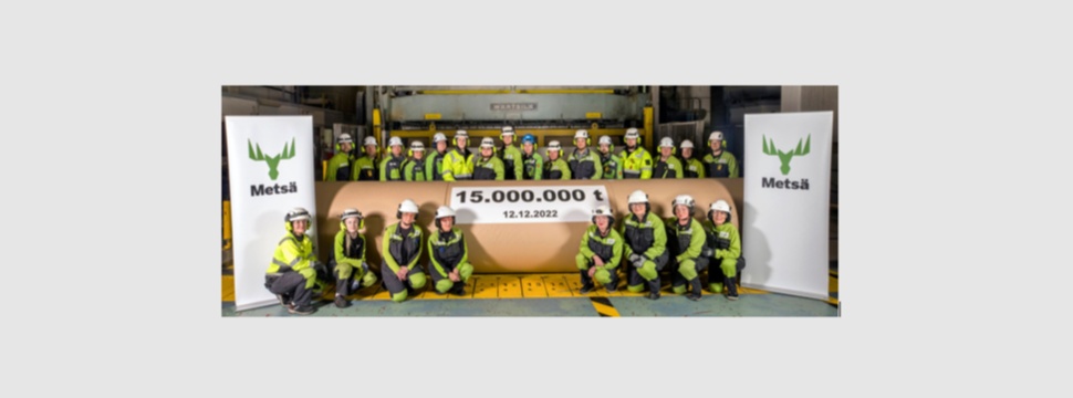 Milestone of 15 million tonnes kraftliner reached at Metsä Board Kemi