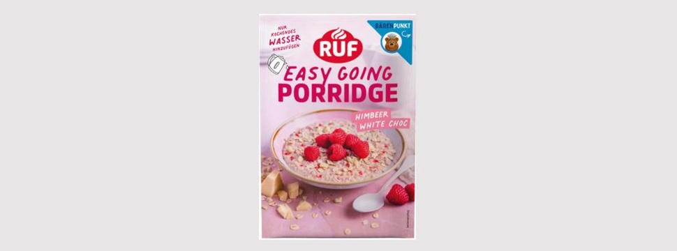 RUF Lebensmittelwerk KG setzt bei Porridgeverpackungen auf Barrierepapier von Koehler Paper