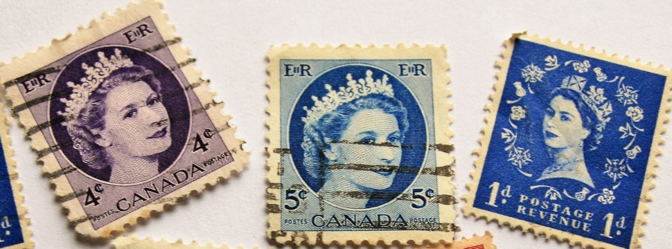 Stamps with Queen Elizabeth II.