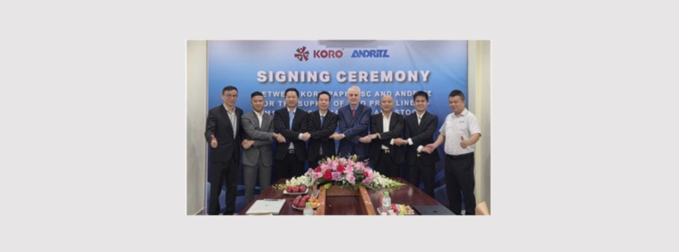 Zeremonie zur Vertragsunterzeichnung zwischen Koro und ANDRITZ