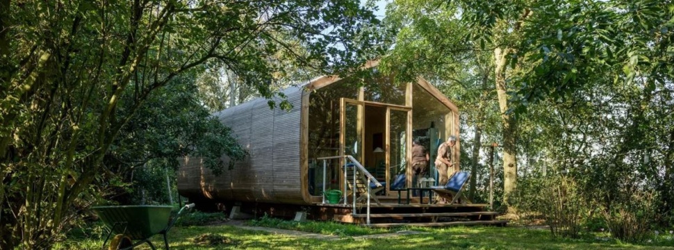 Wikkelhouse is a house made entirely of corrugated cardboard.