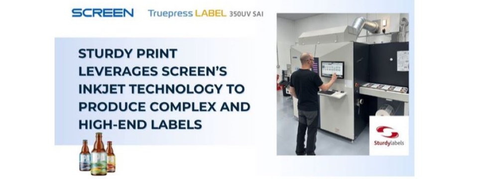 Sturdy Print nutzt Inkjet-Technologie von SCREEN für den Druck komplexer und hochwertiger Etiketten