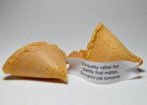 Fortune cookies with paper strip