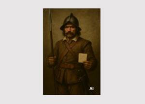Soldat mit Waffe und Passauer Kunst