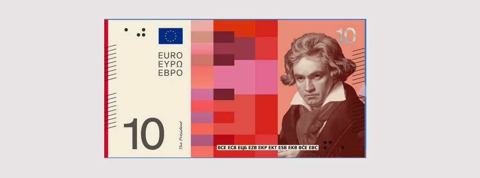 10 Euro banknote with Beethoven