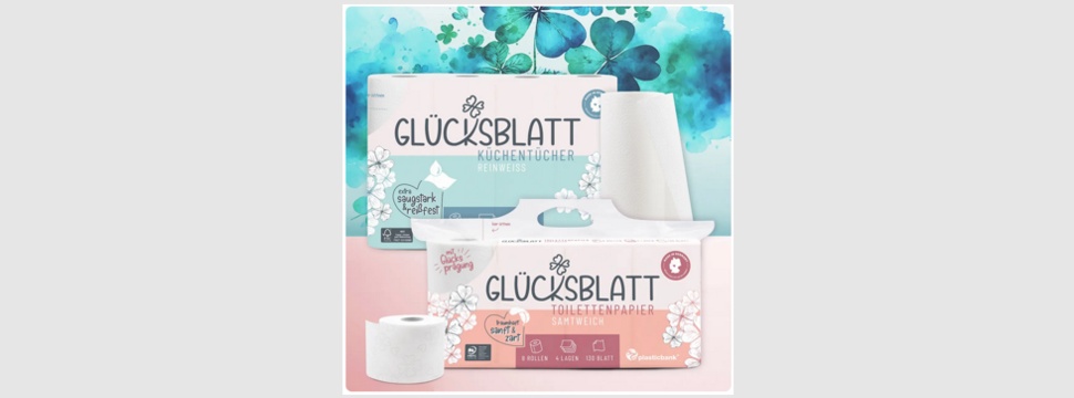 Glücksblatt toilet paper and kitchen rolls