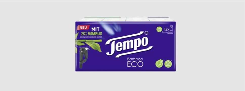 New: Tempo Bamboo Eco handkerchiefs with 25 per cent bamboo fibres