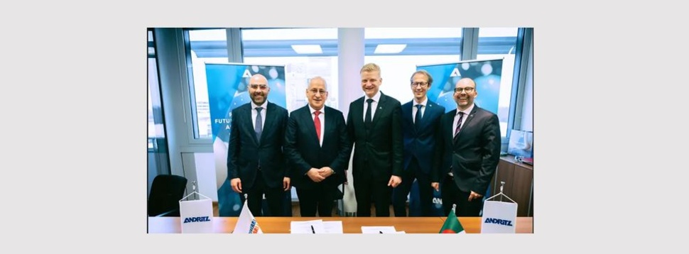 Representatives of General Emballage and ANDRITZ at the contract signing for the new paper production line in Naama, Algeria