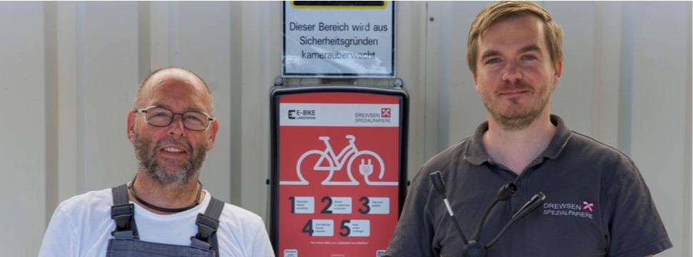 Employees at DREWSEN Spezialpapiere in Lachendorf have the opportunity to charge their e-bikes free of charge