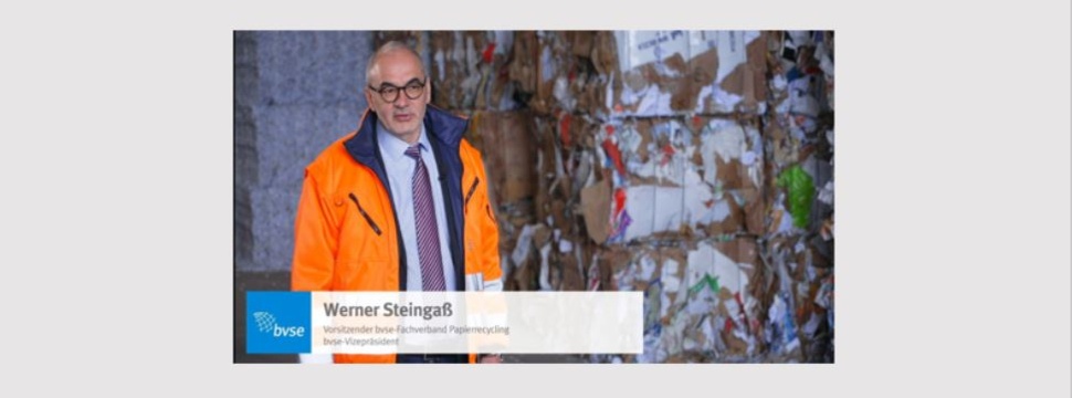 Werner Steingaß, bvse-Vizepräsident und Vorsitzender des Fachverbandes Papierrecycling, beim Internationalen Altpapiertag 2021