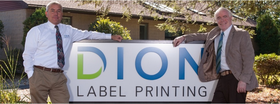 Randy Duhaime (left) and John Dion form the management team of Dion Label Printing.