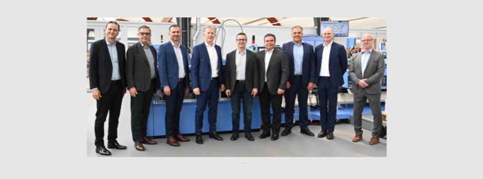 CPB and Muller Martini toasted the sale of a Diamant MC 60 bookline and RF 700 backgluing and backlining machine spine gluing and folding machine