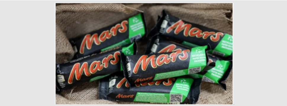 Mars® bar in recyclable paper-wrap