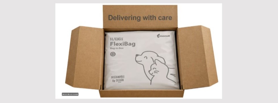 Mondi’s innovative concept combines a corrugated outer box with a recyclable, laser-marked flexible packaging format.