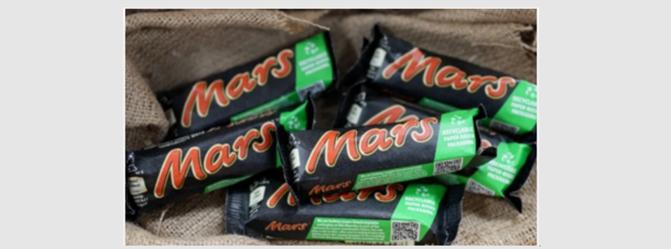 Mars®-Riegel in recycelbarer Papierverpackung