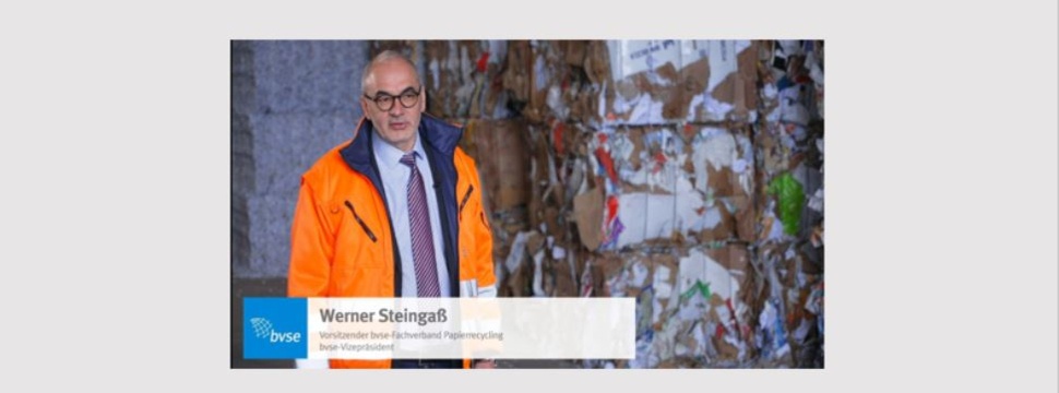 Werner Steingaß, bvse Vice President and Chairman of the Paper Recycling Association, at the International Recovered Paper Day 2021
