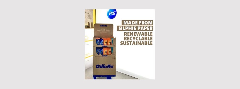 STI Group: Sustainable silphie display for Gillette