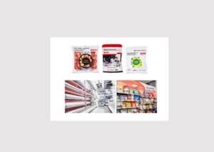 Zentrales Element des Messestands ist ein Supermarktregal, das nachhaltige MDO‑PE Verpackungen zeigt, die weltweit auf W&H‑Maschinen produziert werden.